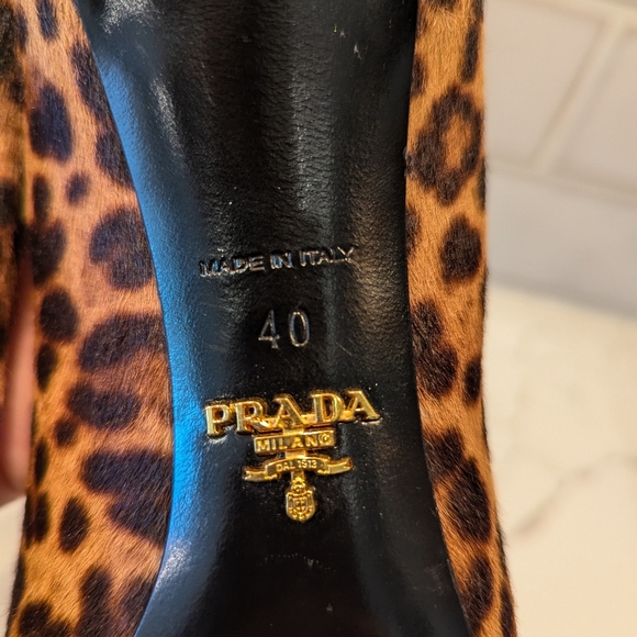 Prada sz EU 40~US 10 Leopard Print Calf Hair Pumps - Picture 7 of 15